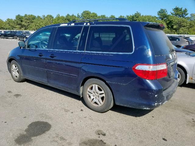 5FNRL38446B001105 - 2006 HONDA ODYSSEY EX BLUE photo 3