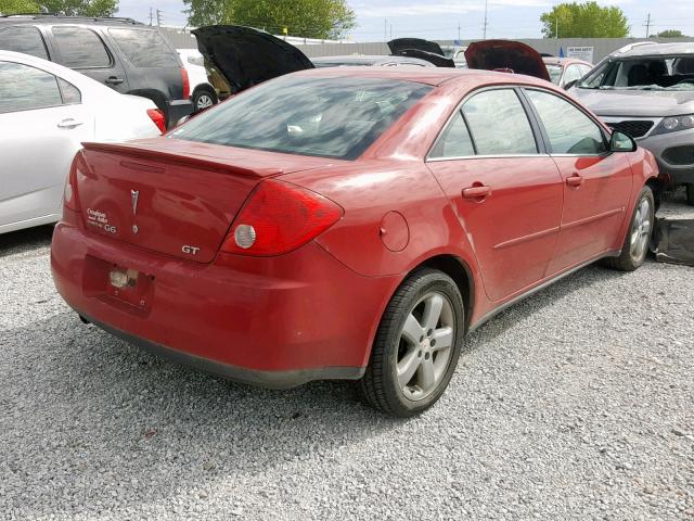 1G2ZH58N774244247 - 2007 PONTIAC G6 GT RED photo 4