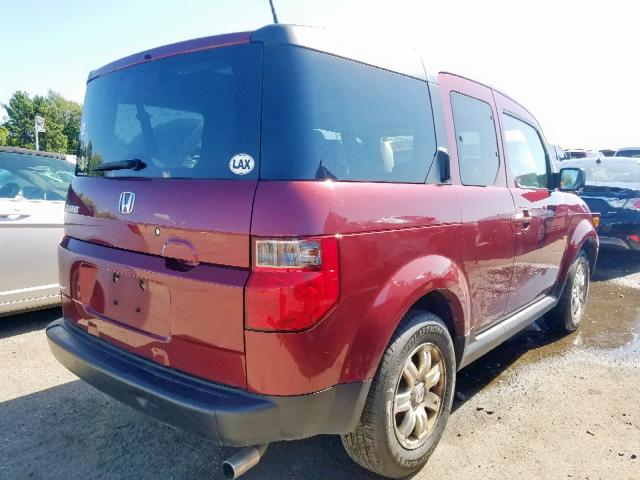 5J6YH28758L011041 - 2008 HONDA ELEMENT EX RED photo 4