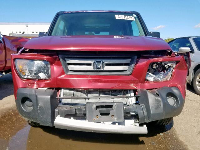 5J6YH28758L011041 - 2008 HONDA ELEMENT EX RED photo 9