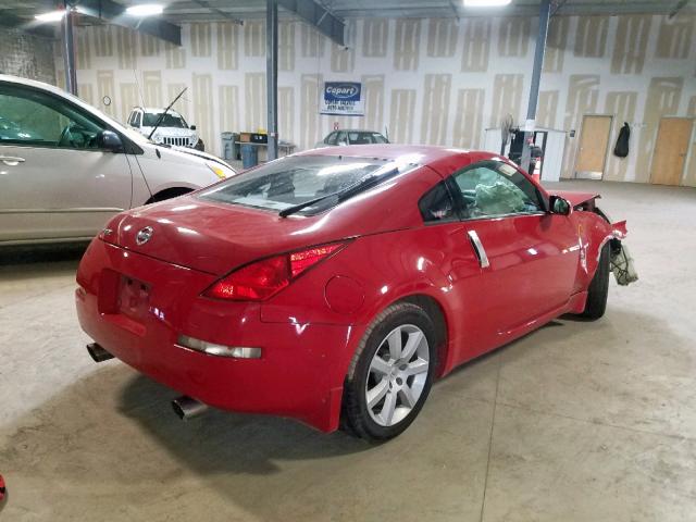 JN1AZ34E13T010334 - 2003 NISSAN 350Z COUPE RED photo 4