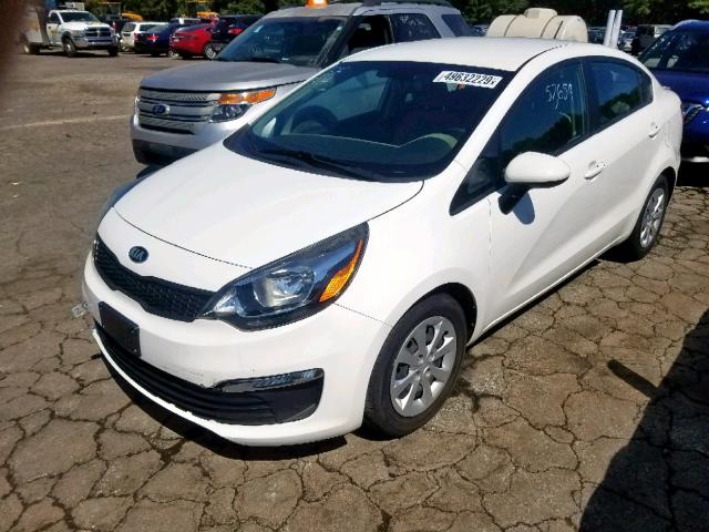 KNADM4A33G6553073 - 2016 KIA RIO LX WHITE photo 2