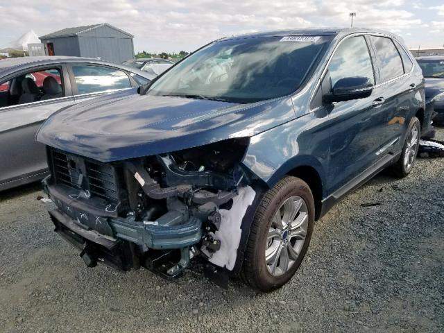 2FMPK4K92KBB96466 - 2019 FORD EDGE TITAN GREEN photo 2