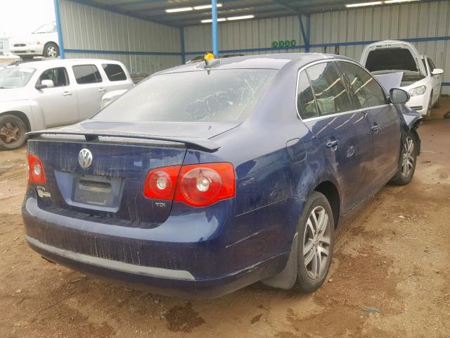 3VWDT81K66M739075 - 2006 VOLKSWAGEN JETTA TDI BLUE photo 4