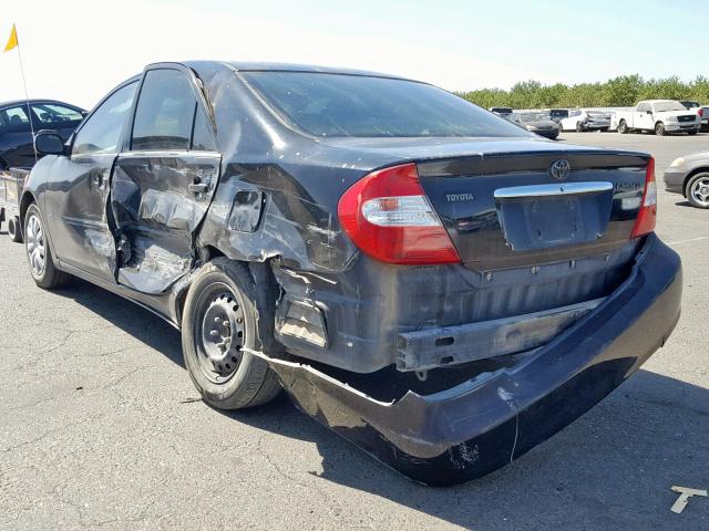 JTDBE32K620123573 - 2002 TOYOTA CAMRY LE BLACK photo 3