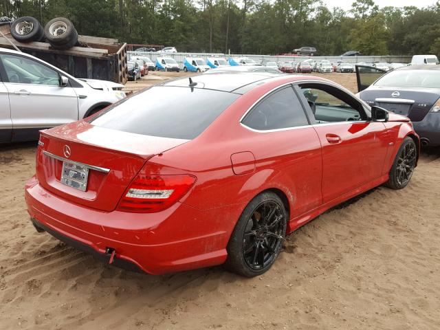 WDDGJ4HB2EG289900 - 2014 MERCEDES-BENZ C 250 RED photo 4