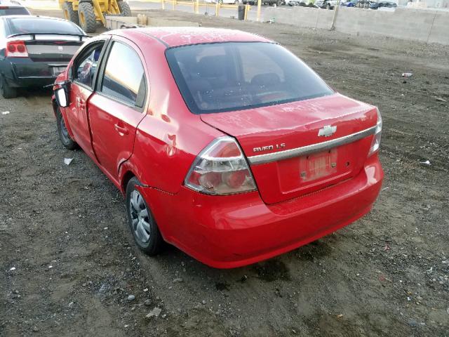 KL1TD56647B181099 - 2007 CHEVROLET AVEO BASE წითელი ფოტო 3