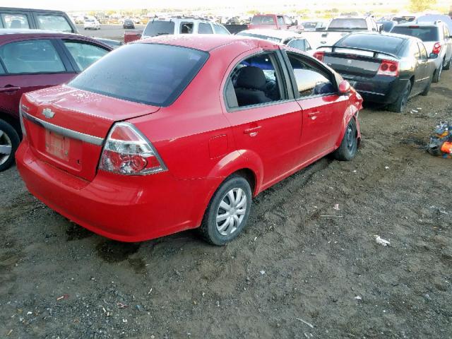 KL1TD56647B181099 - 2007 CHEVROLET AVEO BASE წითელი ფოტო 4