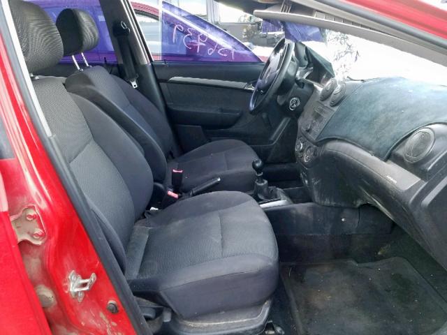 KL1TD56647B181099 - 2007 CHEVROLET AVEO BASE წითელი ფოტო 5