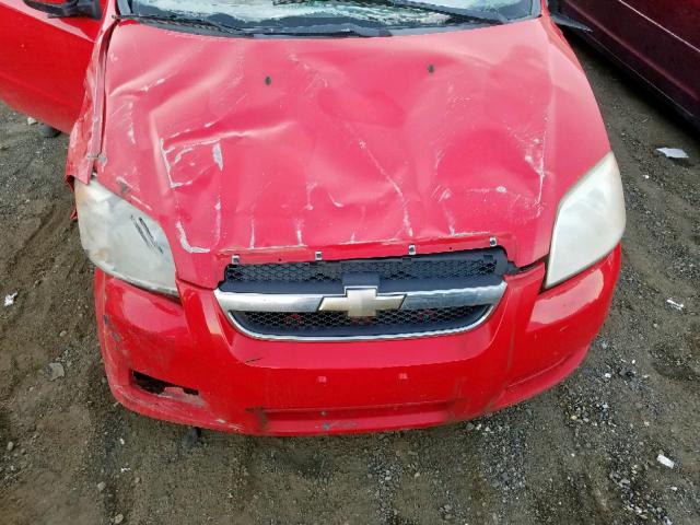 KL1TD56647B181099 - 2007 CHEVROLET AVEO BASE წითელი ფოტო 7
