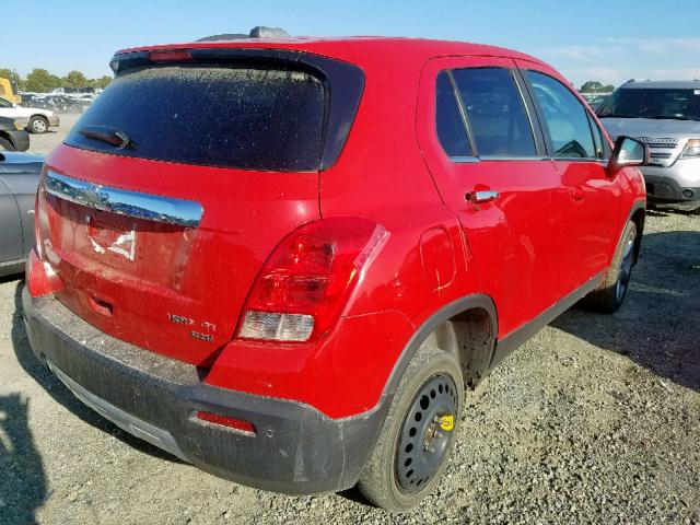 3GNCJTSB7FL203951 - 2015 CHEVROLET TRAX LTZ RED photo 4