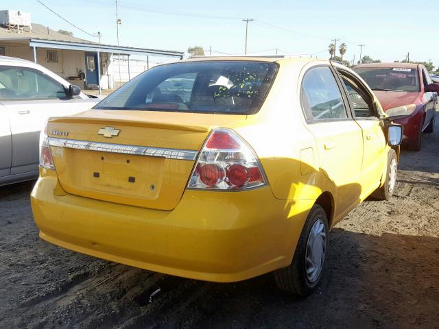 KL1TD5DE4AB059229 - 2010 CHEVROLET AVEO LS YELLOW photo 4