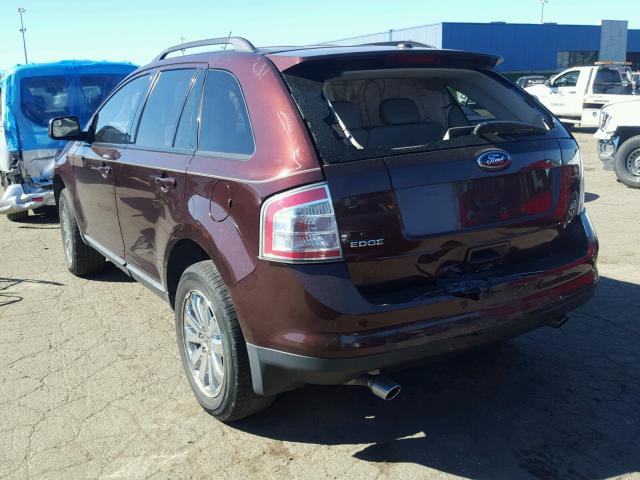 2FMDK38C79BA93473 - 2009 FORD EDGE SEL BURGUNDY photo 3