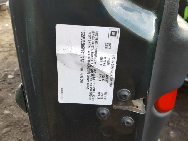 1G2WJ52K6YF271273 - 2000 PONTIAC GRAND PRIX GREEN photo 10