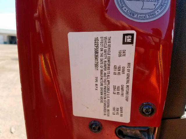 1G2ZF55B364179511 - 2006 PONTIAC G6 SE RED photo 10