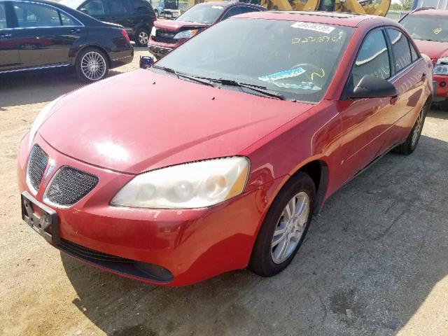 1G2ZF55B364179511 - 2006 PONTIAC G6 SE RED photo 2