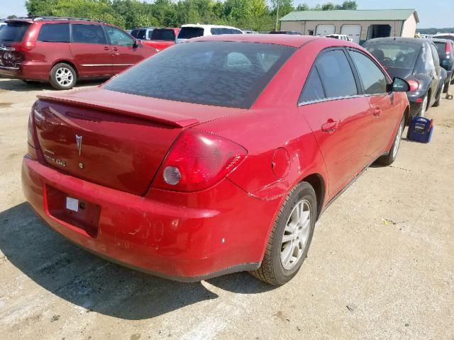 1G2ZF55B364179511 - 2006 PONTIAC G6 SE RED photo 4