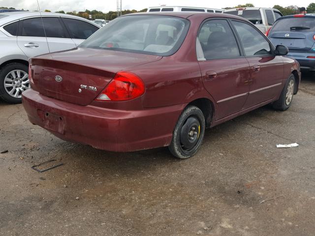 KNAFB121025134638 - 2002 KIA SPECTRA BA BURGUNDY photo 4