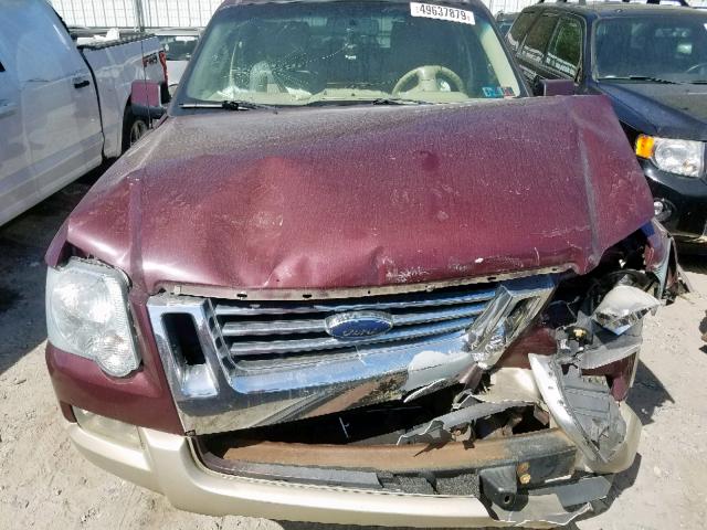 1FMEU74E76UB36390 - 2006 FORD EXPLORER E MAROON photo 7