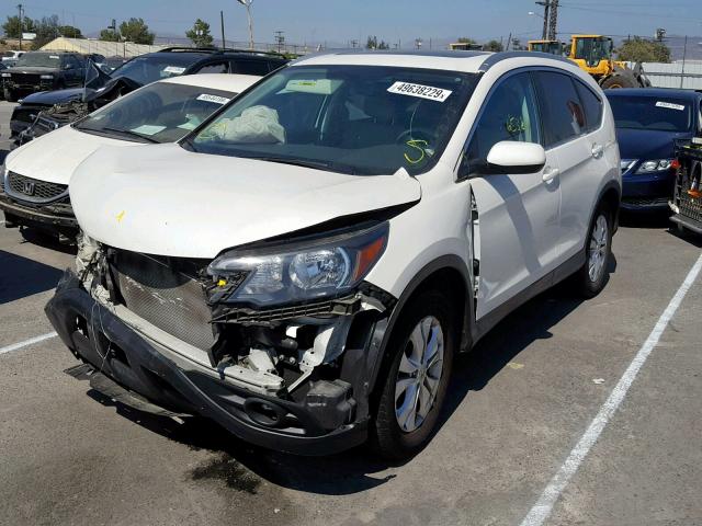 5J6RM3H70EL040996 - 2014 HONDA CR-V EXL WHITE photo 2