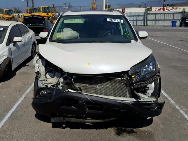 5J6RM3H70EL040996 - 2014 HONDA CR-V EXL WHITE photo 9