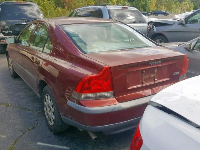 YV1RS61R222183405 - 2002 VOLVO S60 BURGUNDY photo 3