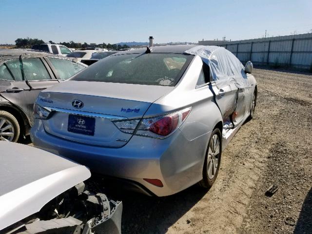 KMHEC4A49DA069464 - 2013 HYUNDAI SONATA HYB SILVER photo 4