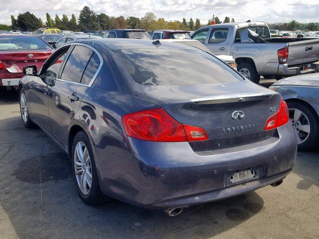 JN1CV6AP7DM719888 - 2013 INFINITI G37 BASE GRAY photo 3