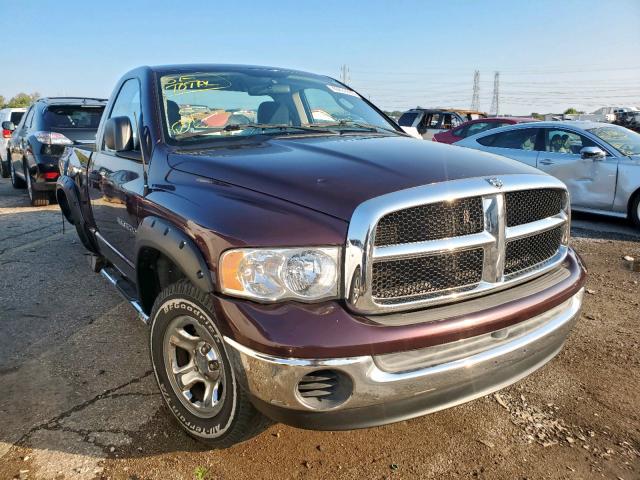 1D7HU16D95J602023 - 2005 DODGE RAM 1500 S BURGUNDY photo 1