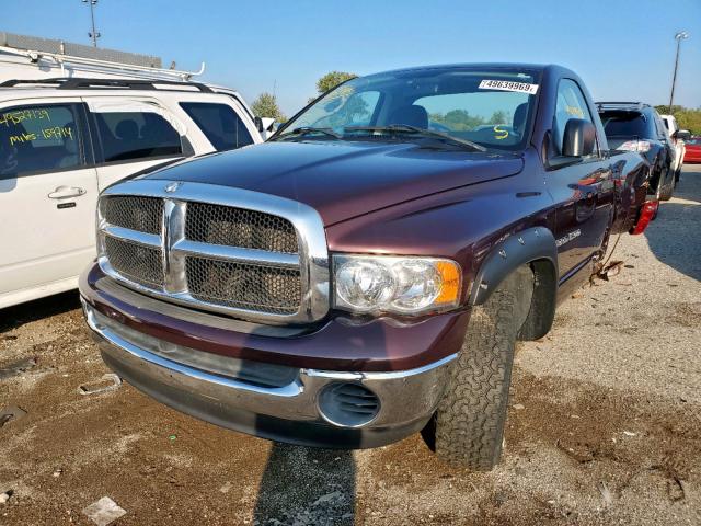 1D7HU16D95J602023 - 2005 DODGE RAM 1500 S BURGUNDY photo 2