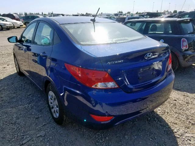 KMHCT4AE9HU180441 - 2017 HYUNDAI ACCENT SE BLUE photo 3