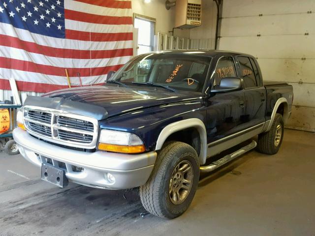 1D7HG48N33S324161 - 2003 DODGE DAKOTA QUA BLUE photo 2