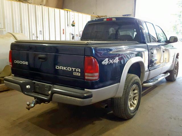 1D7HG48N33S324161 - 2003 DODGE DAKOTA QUA BLUE photo 4