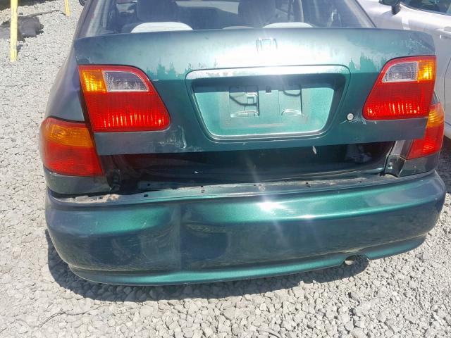 2HGEJ6614YH584353 - 2000 HONDA CIVIC BASE GREEN photo 9