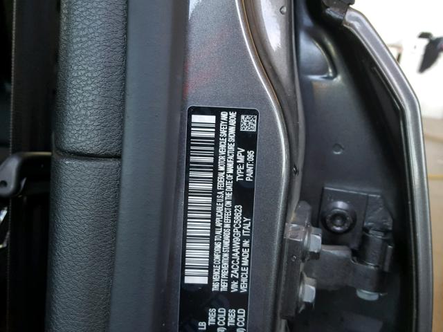 ZACCJAAW9GPC58623 - 2016 JEEP RENEGADE S ნაცრისფერი ფოტო 10