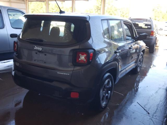 ZACCJAAW9GPC58623 - 2016 JEEP RENEGADE S ნაცრისფერი ფოტო 4