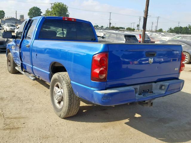 3D7KR28A57G785294 - 2007 DODGE RAM 2500 S BLUE photo 3