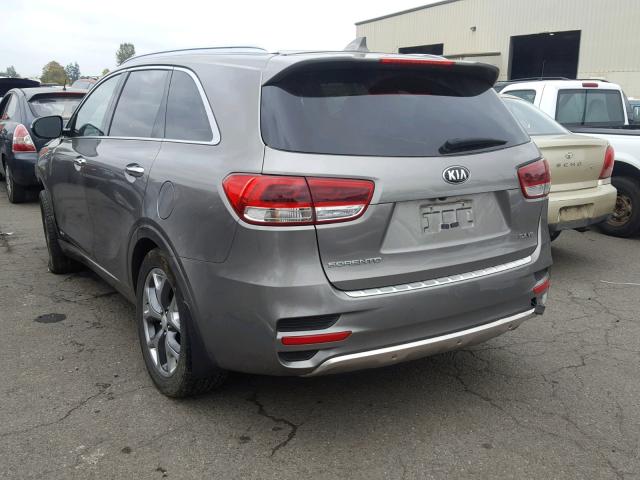 5XYPKDA51GG102910 - 2016 KIA SORENTO SX GRAY photo 3