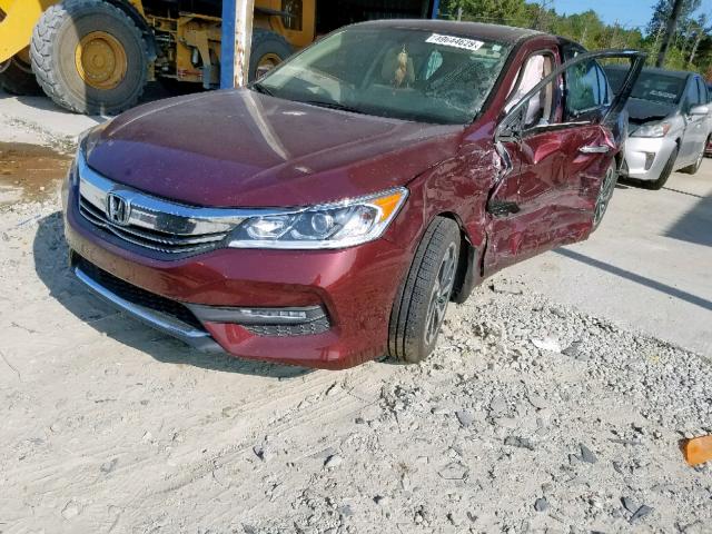 1HGCR2F87GA018948 - 2016 HONDA ACCORD EXL RED photo 2