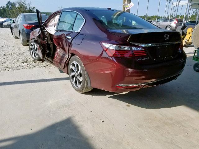 1HGCR2F87GA018948 - 2016 HONDA ACCORD EXL RED photo 3