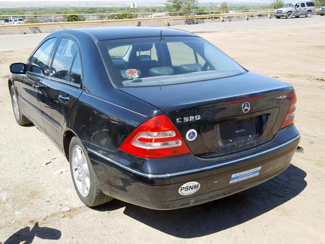 WDBRF64J02F157425 - 2002 MERCEDES-BENZ C 320 BLACK photo 3