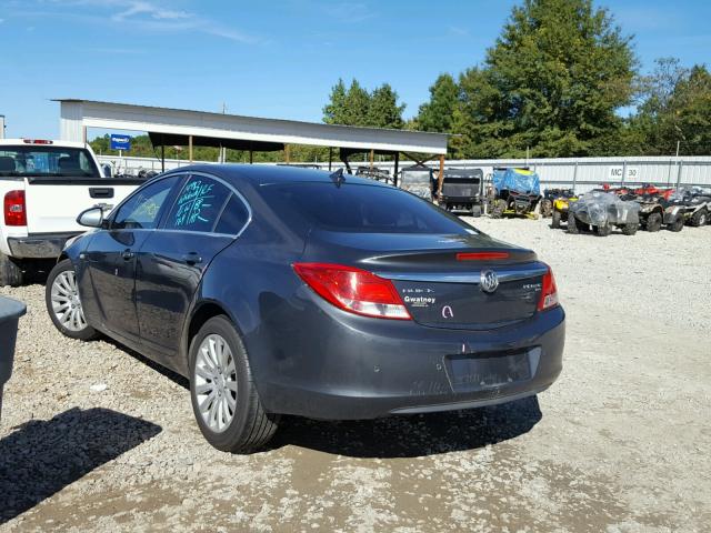 2G4GS5EC6B9186012 - 2011 BUICK REGAL CXL GRAY photo 3