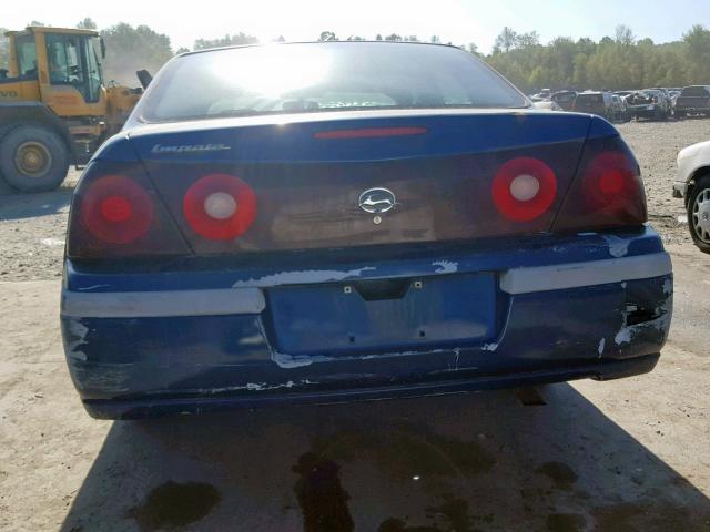 2G1WF52E449156111 - 2004 CHEVROLET IMPALA BLUE photo 9