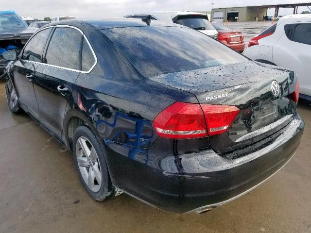 1VWBH7A34CC011165 - 2012 VOLKSWAGEN PASSAT SE BLACK photo 3