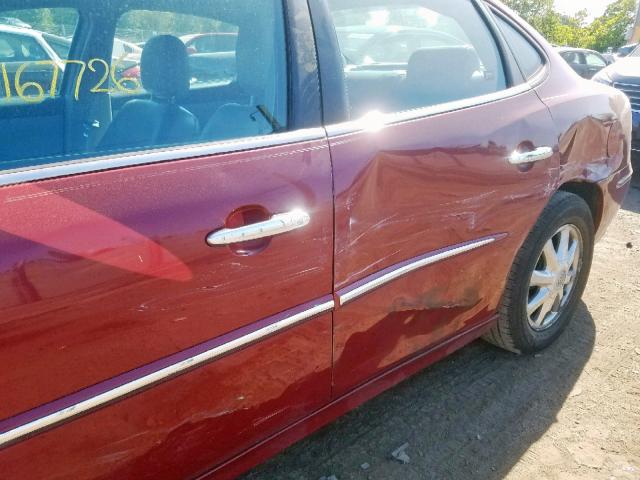 2G4WD532351176363 - 2005 BUICK LACROSSE C RED photo 9