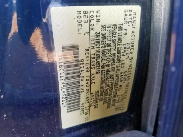 3N1BC11EX9L452119 - 2009 NISSAN VERSA S  photo 10