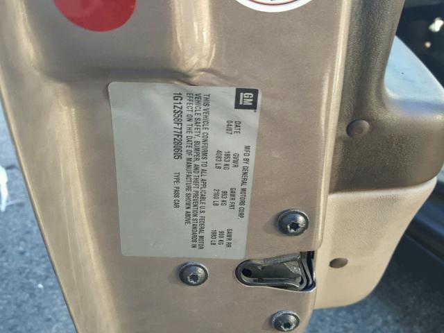 1G1ZS58F77F280605 - 2007 CHEVROLET MALIBU LS 棕色 照片 10