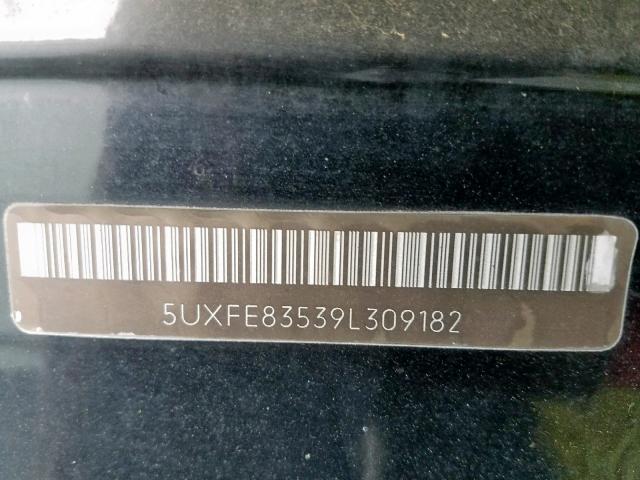 5UXFE83539L309182 - 2009 BMW X5 XDRIVE4 BLACK photo 10