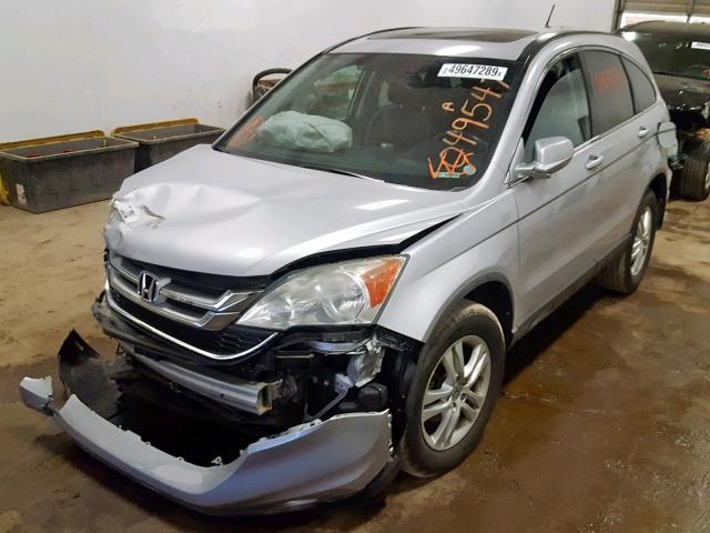 5J6RE4H79AL049547 - 2010 HONDA CR-V EXL SILVER photo 2