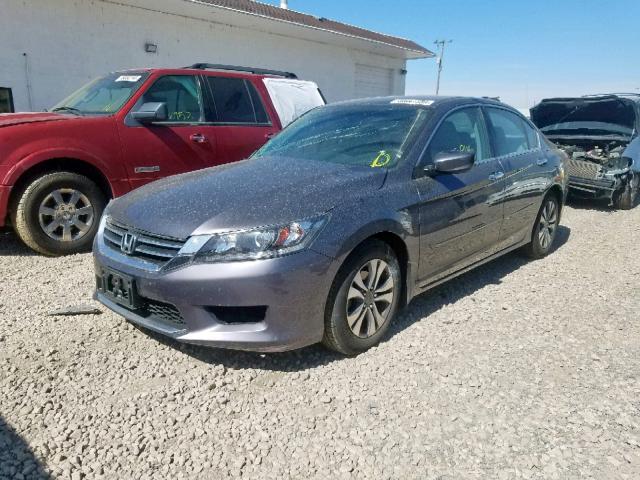 1HGCR2F33EA265594 - 2014 HONDA ACCORD LX GRAY photo 2